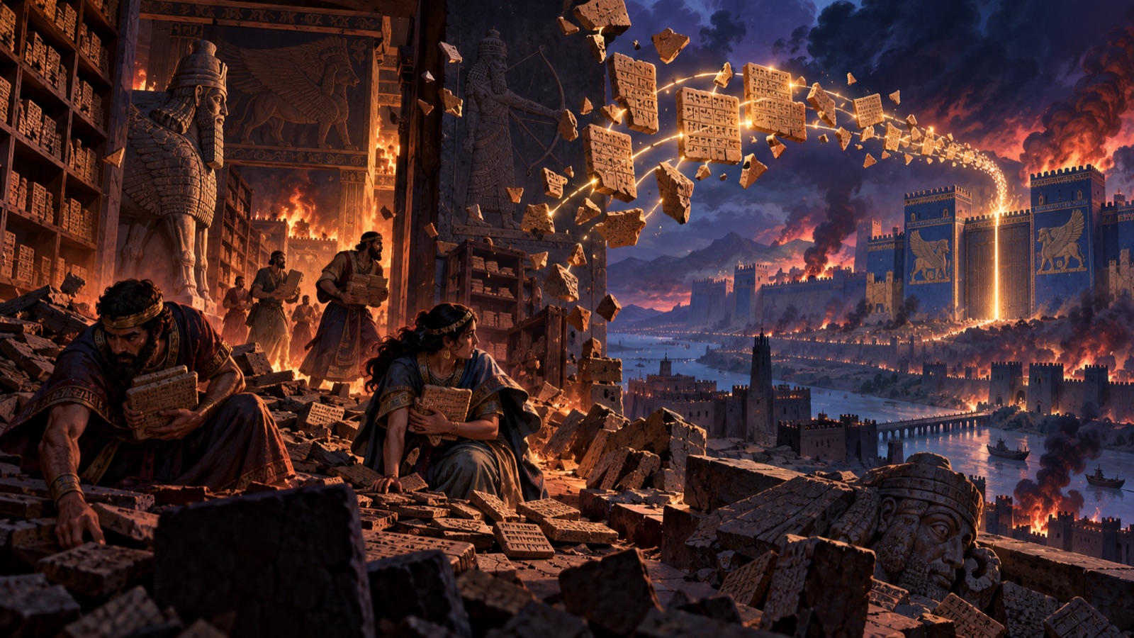 Illustration for The Burned Library of Nine Gates